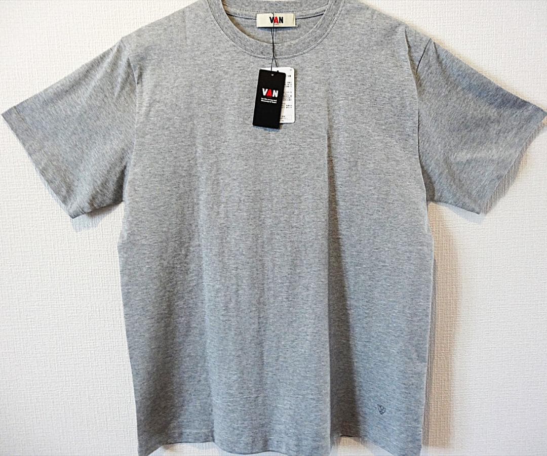 VAN JAC ヴァンヂャケット バックアーチロゴプリント Tシャツ L グレー