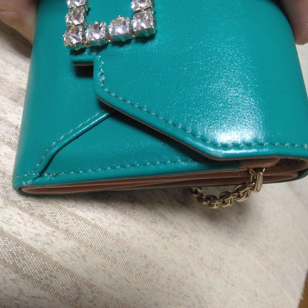 Roger Vivier ロジェヴィヴィエ ストラス ミニウォレット グリーン