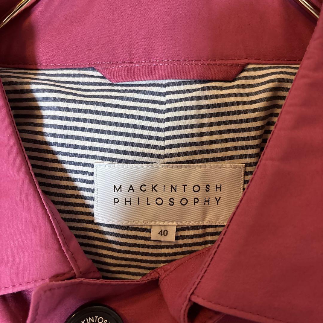 MACINTOSH PHILOSOPHY ステンカラーコート ピンク　L 40