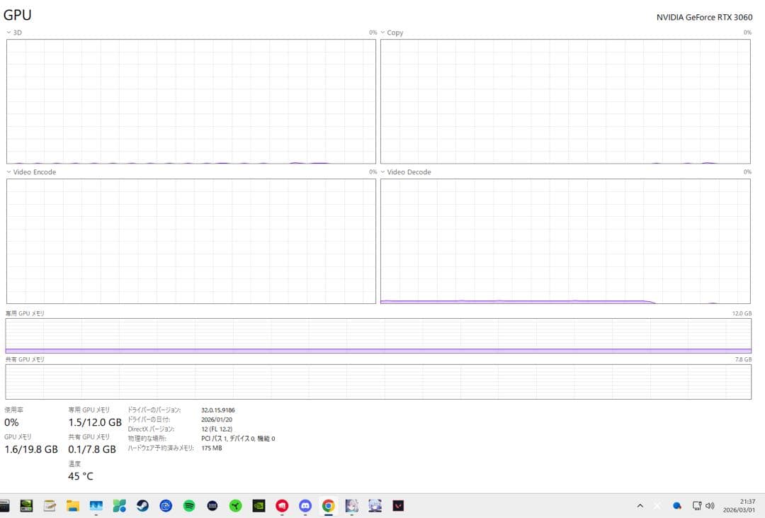 RTX3060 12GB (正常動作確認済み) (塗装済み)