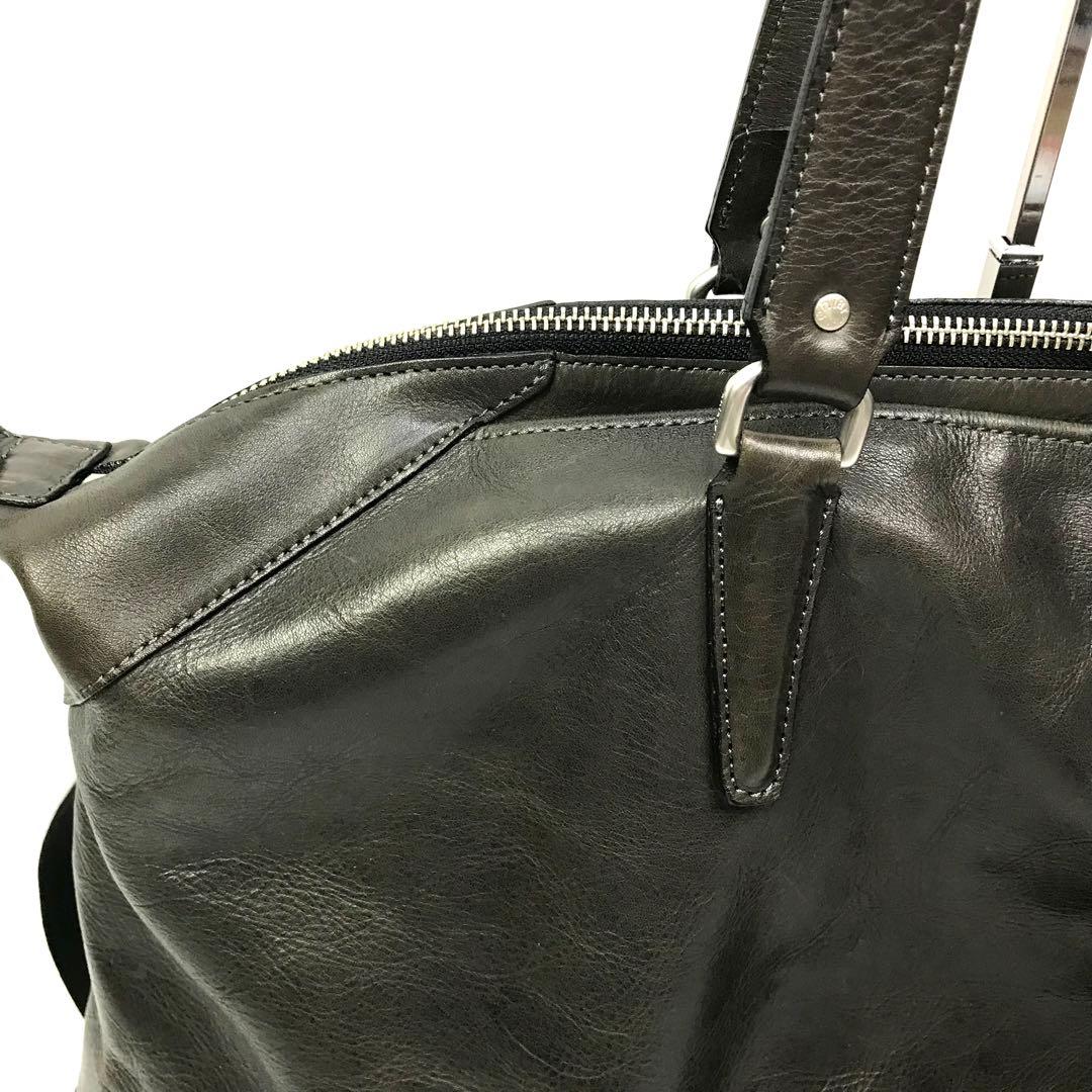美品✨ アニアリ ボストンバッグ ブラック レザー ショルダーバッグ 2WAY