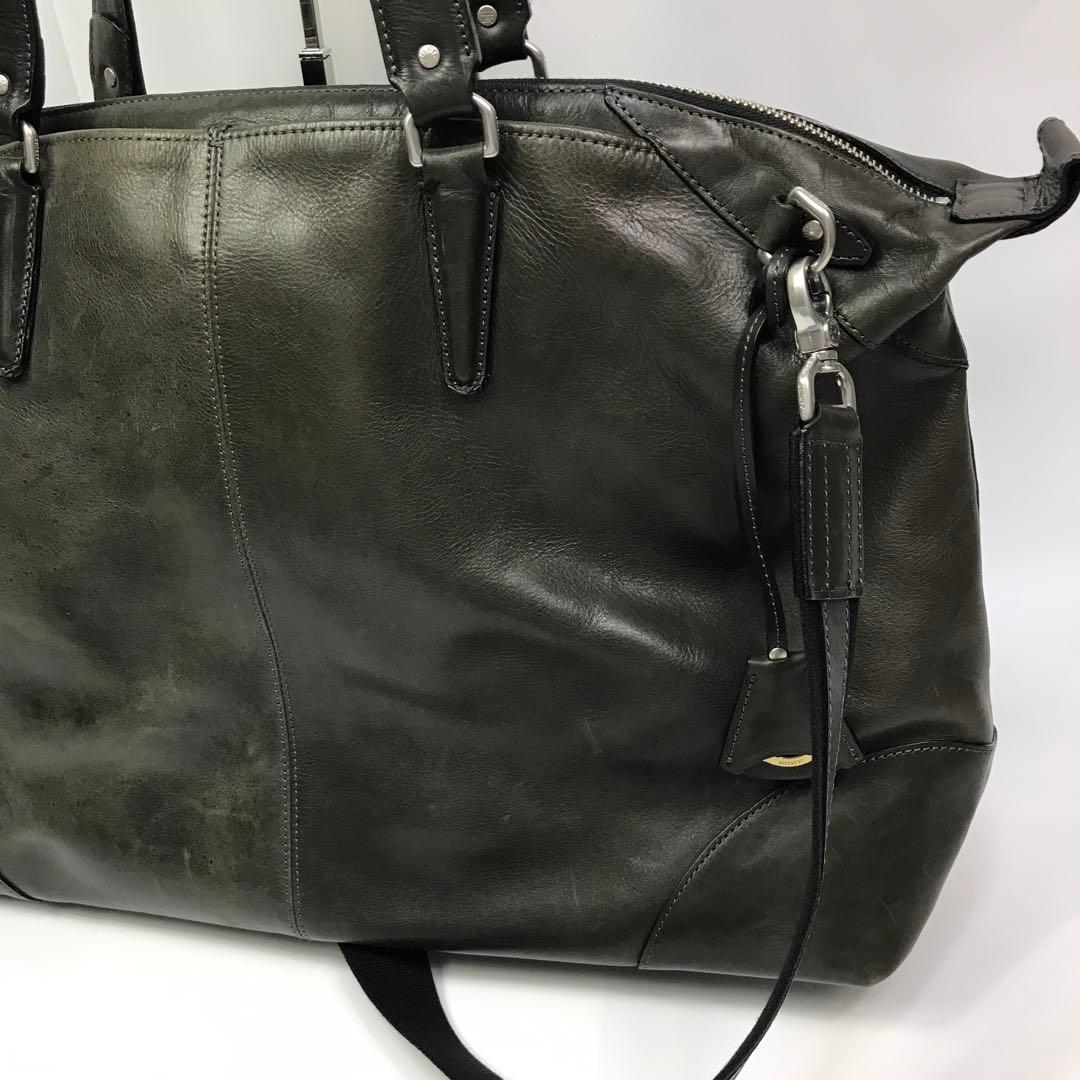 美品✨ アニアリ ボストンバッグ ブラック レザー ショルダーバッグ 2WAY