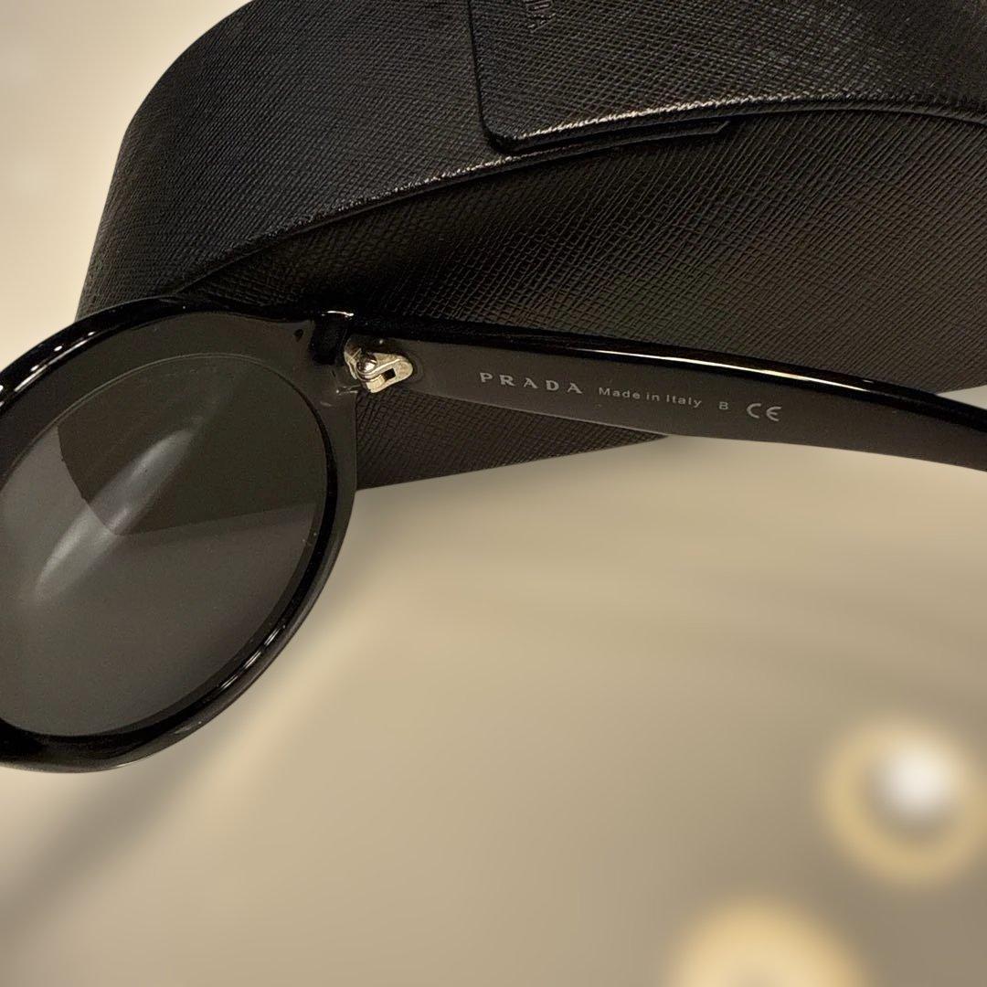 プラダ　PRADA サングラス　ラウンド　ブラック　ケース付き