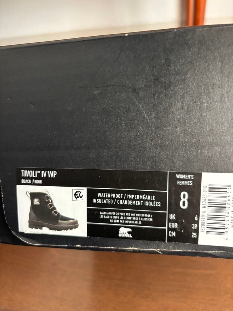 【極美品】SOREL ソレル TIVOLI IV WP ティボリ4 25cm 黒