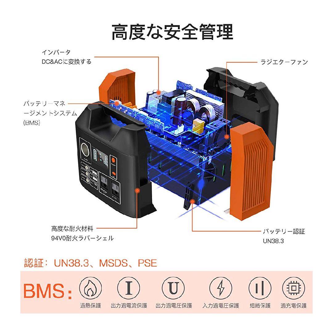 ポータブル電源 大容量80000mAh/296Wh PSE認証済　純正弦波