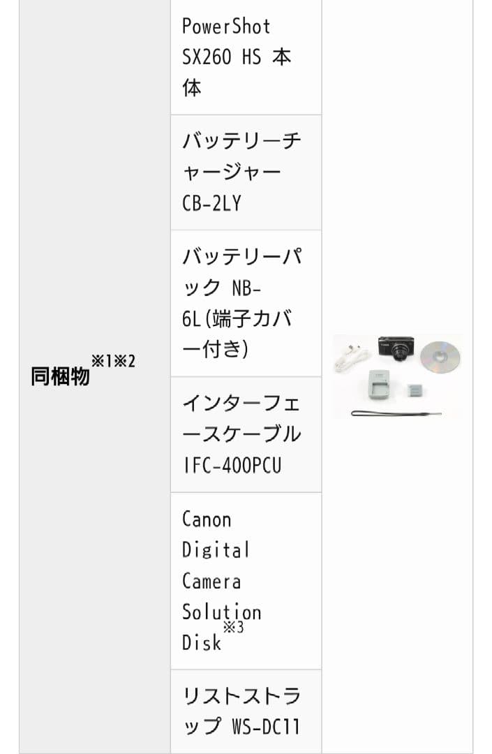 デジカメ Canon PowerShot SX260 HS フルセット