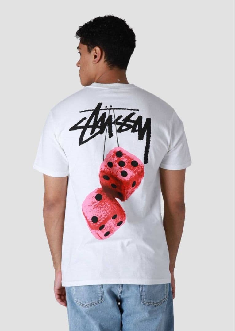 ステューシー FUZZY DICE 夏 STUSSY Tシャツ 白 ダイス XL