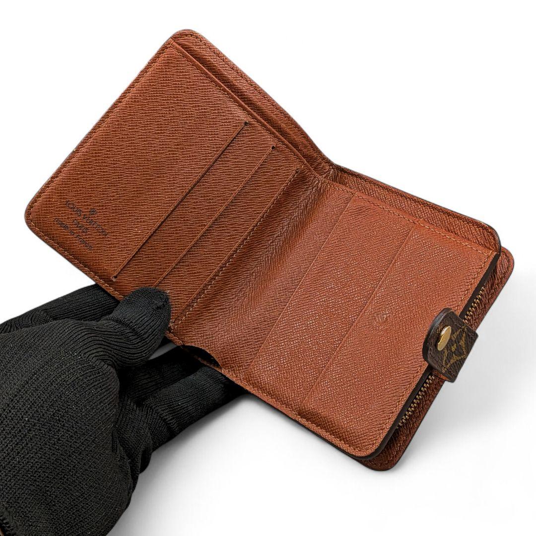 美品 ルイヴィトン モノグラム コンパクトジップ 折り財布 ①