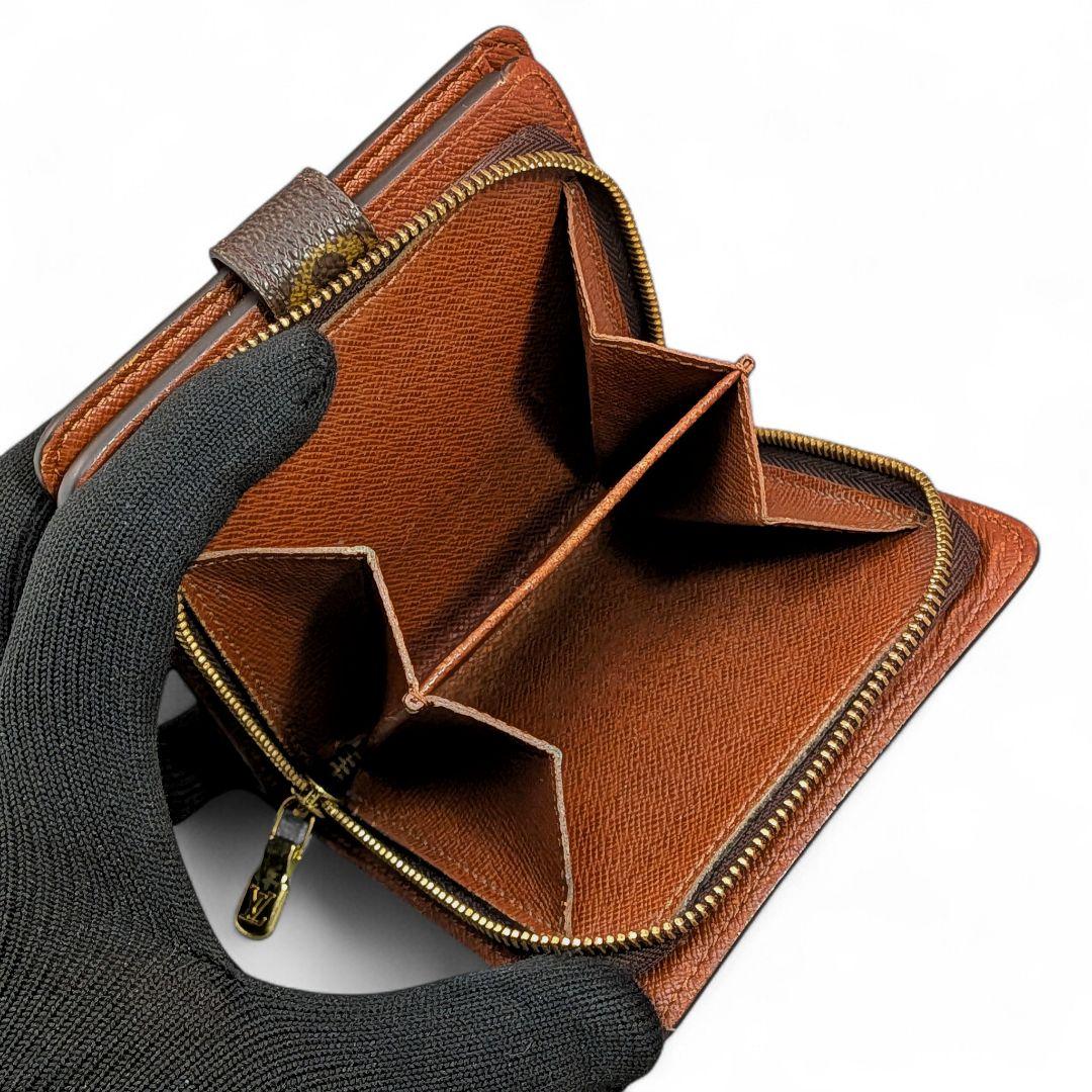 美品 ルイヴィトン モノグラム コンパクトジップ 折り財布 ①