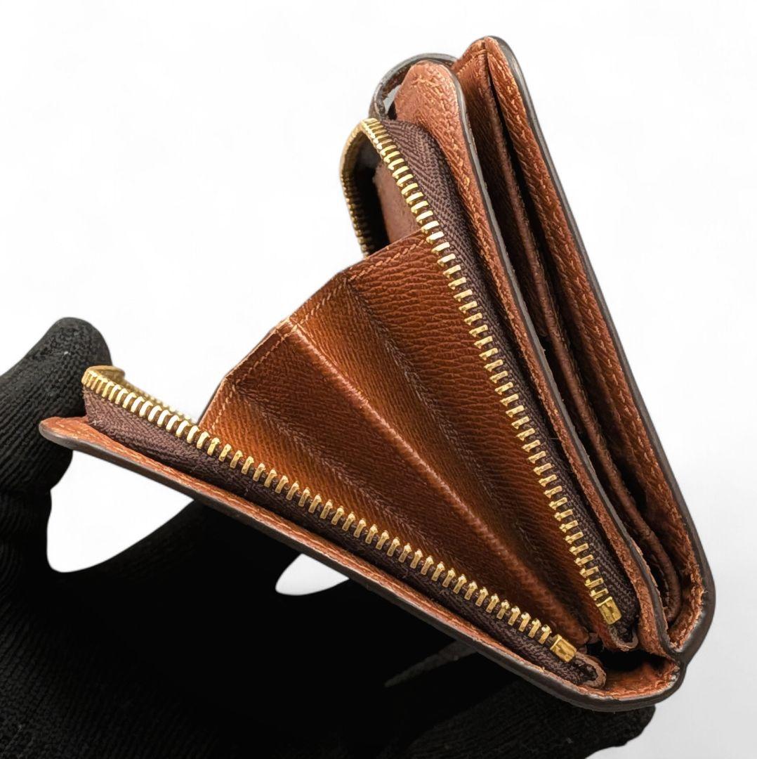 美品 ルイヴィトン モノグラム コンパクトジップ 折り財布 ①
