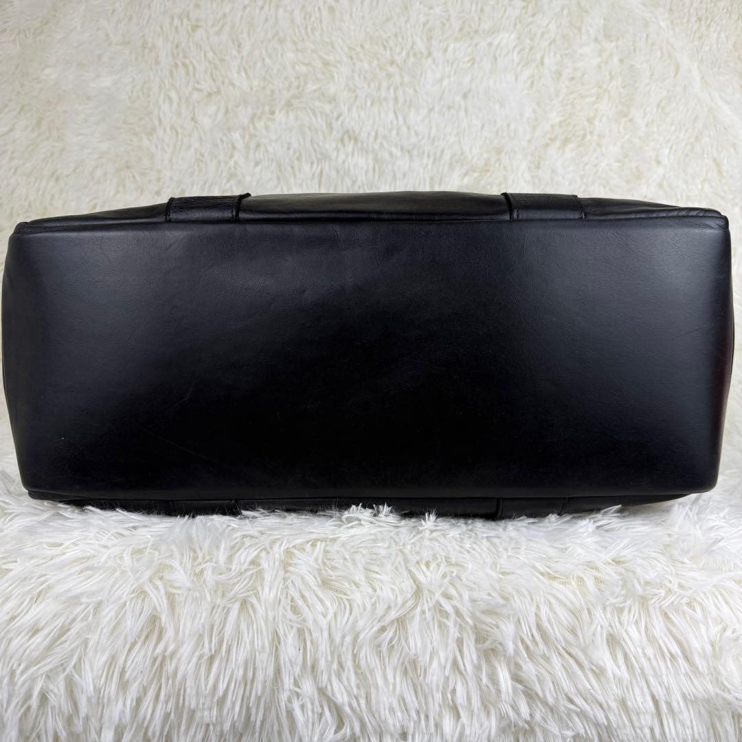 【美品】ジャスエムビー バッグ ボストン レザー ブラック イントレチャート