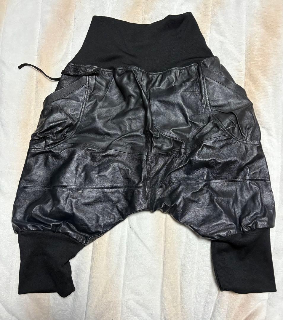 AF　WORCA レザーサルエルハーフパンツ 本革