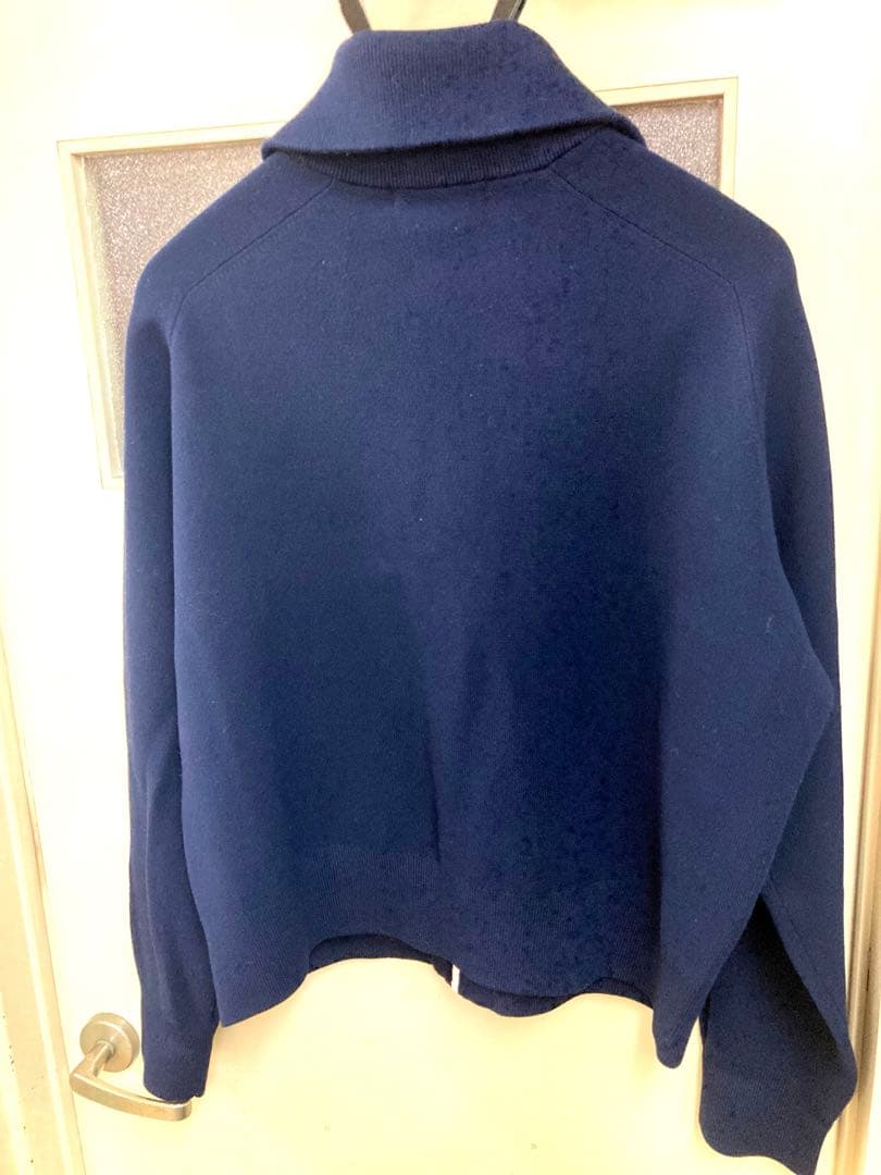 ユニクロc ミラノリブフルジップカーディガン　Lサイズ　ネイビー