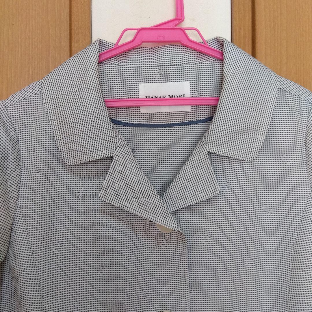 美品★ハナエ モリ HANAE MORI 千鳥格子 スプリングコート 40