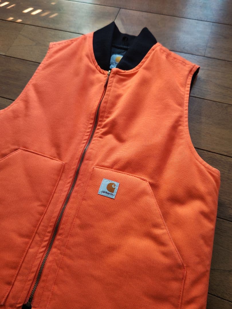 carhartt カーハート ダック ベスト オレンジ　ダブルニー　デトロイト