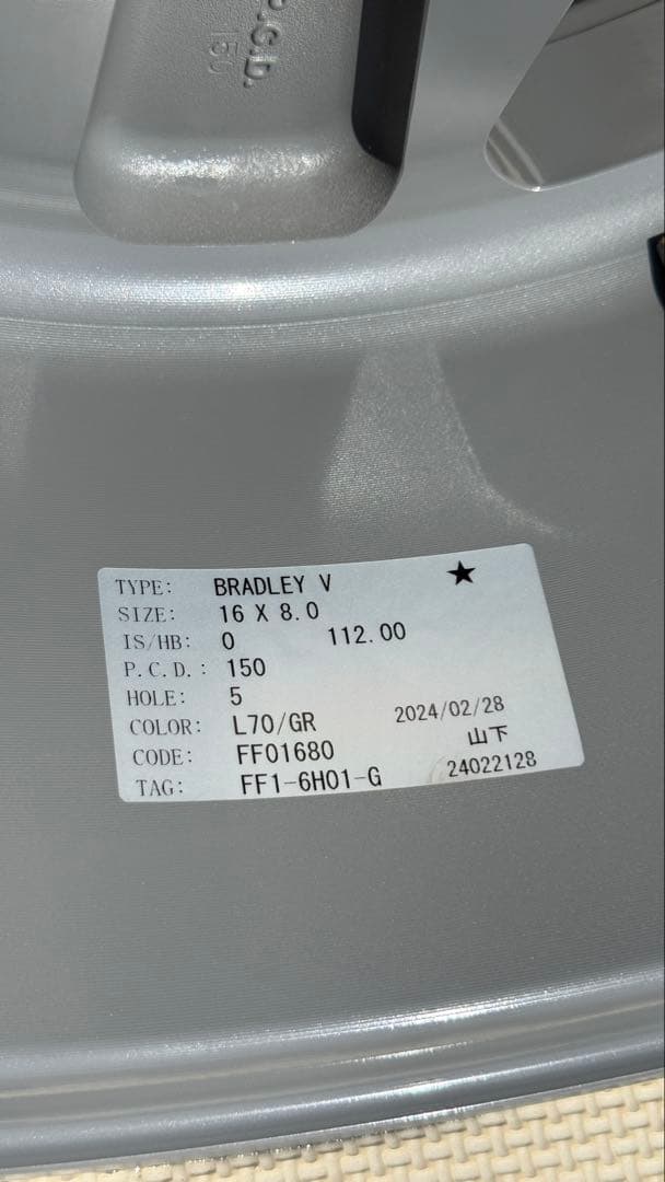 ブラッドレーV ホイール5本 ランクル70再再販記念モデル リングホイールグレイ