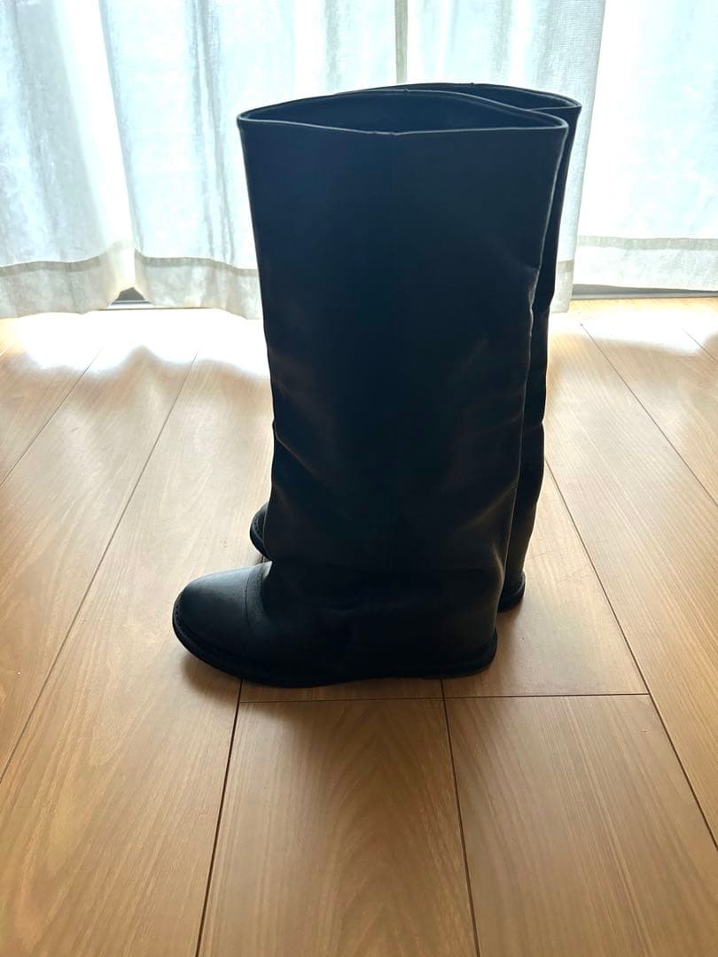 【極美品】ZUCCa ズッカ パンツブーツ II ロング レザー 黒 M