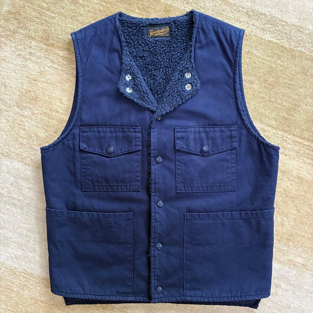 【美品】 TENDERLOIN ボアベスト ネイビー S