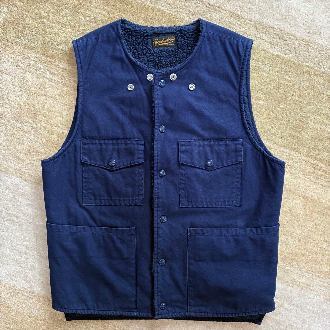 【美品】 TENDERLOIN ボアベスト ネイビー S