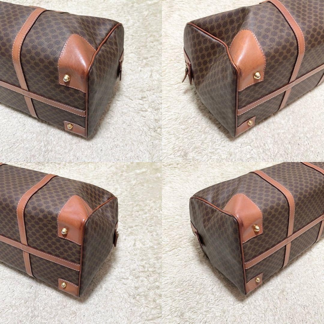 【特大容量】セリーヌ　ボストンバッグ　マカダム　レザー　PVC ゴールド金具