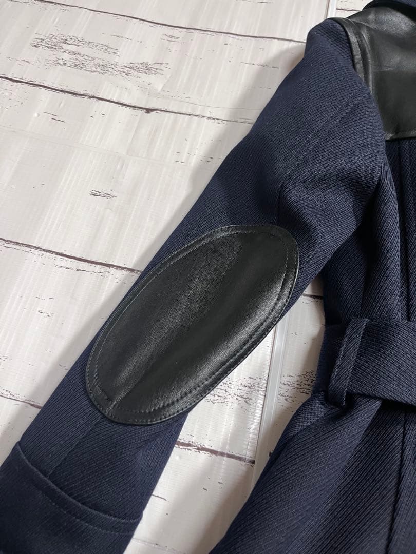 Burberry brit トレンチコート ダブル　異素材　エルボーパッチ