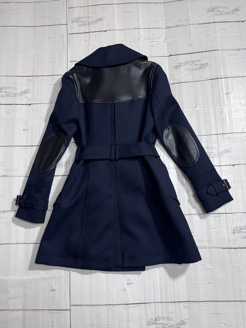 Burberry brit トレンチコート ダブル　異素材　エルボーパッチ