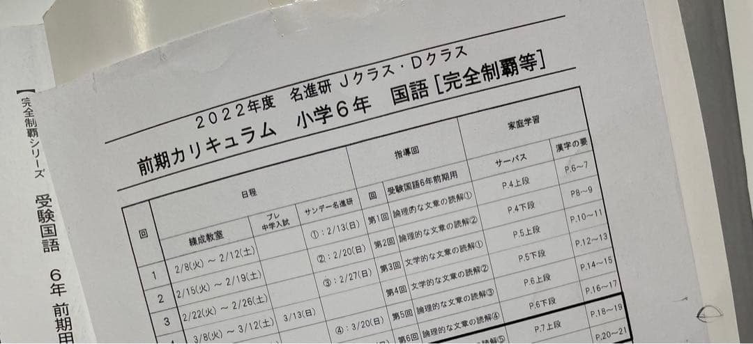 名進研　6年生　国語　完全制覇