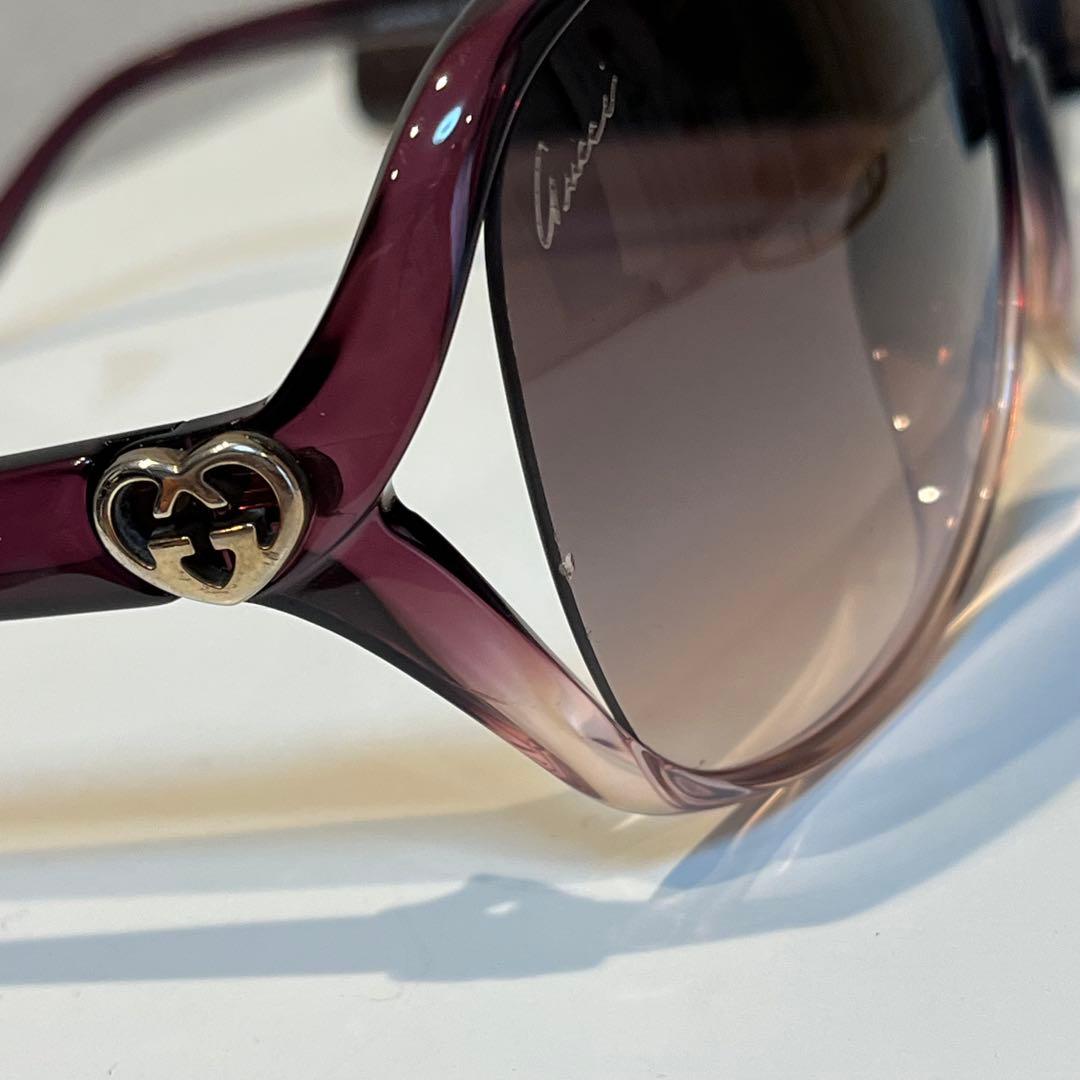 GUCCI サングラス インターロッキング ラブリーハート GG パープル