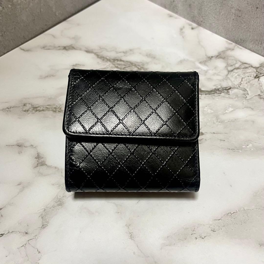 良品 CHANEL ココマーク 三つ折り財布