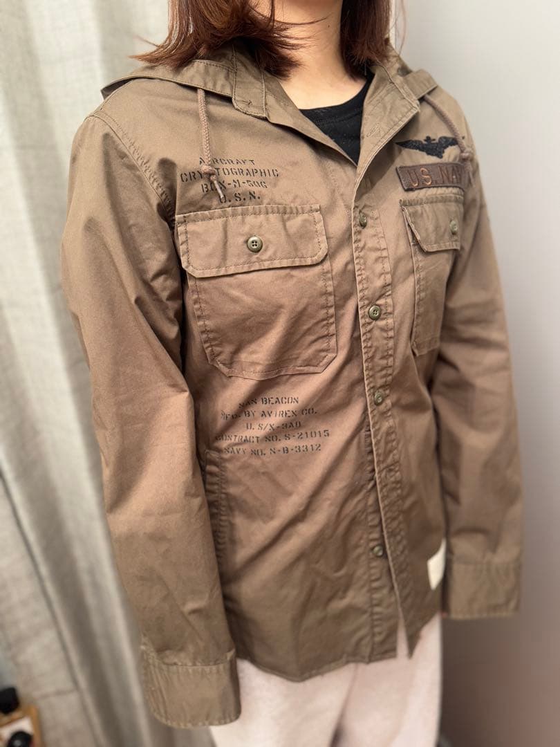 AVIREX U.S. NAVY ミリタリージャケット カーキ