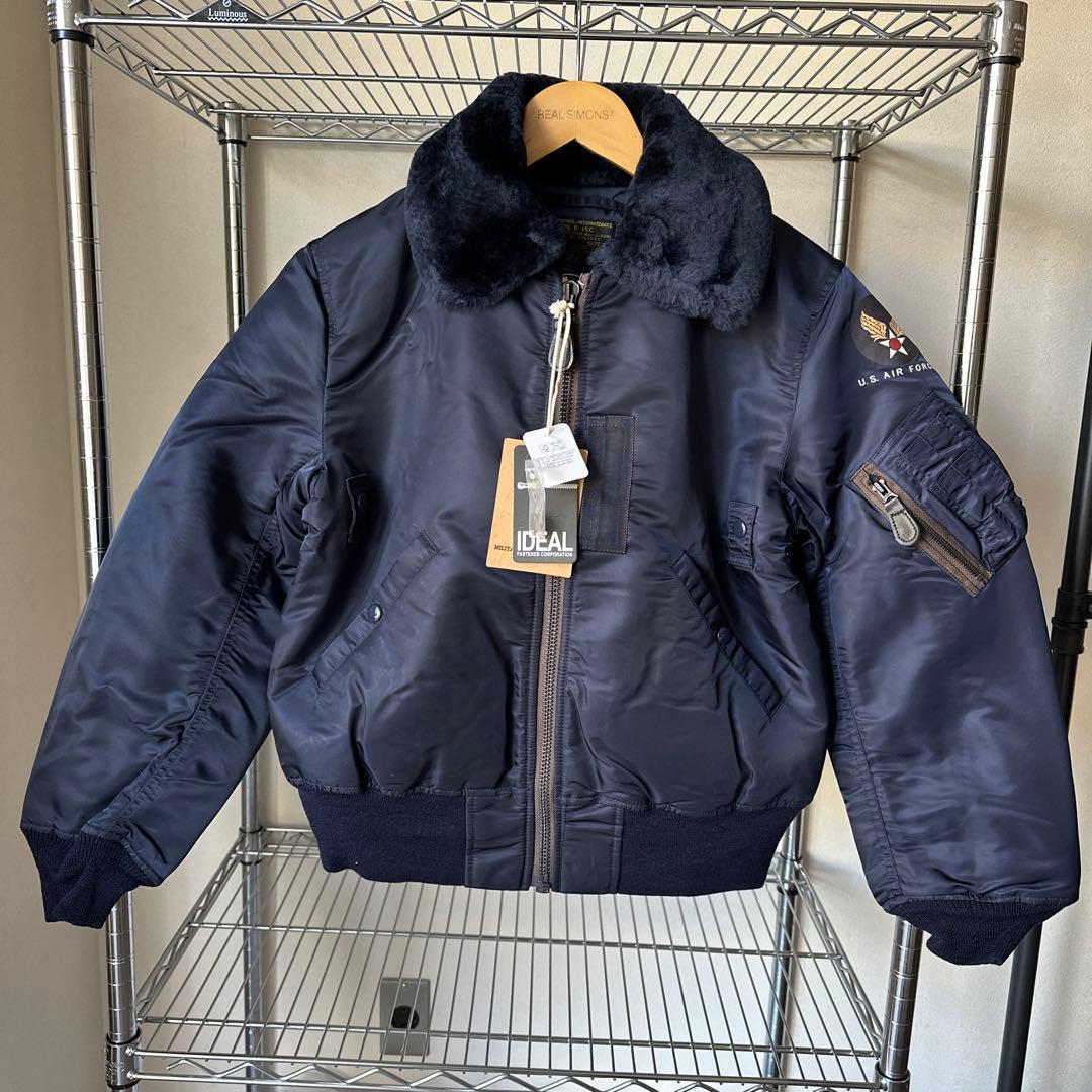 Sサイズ50s復刻ネイビー フライトジャケット TYPE B-15C青い