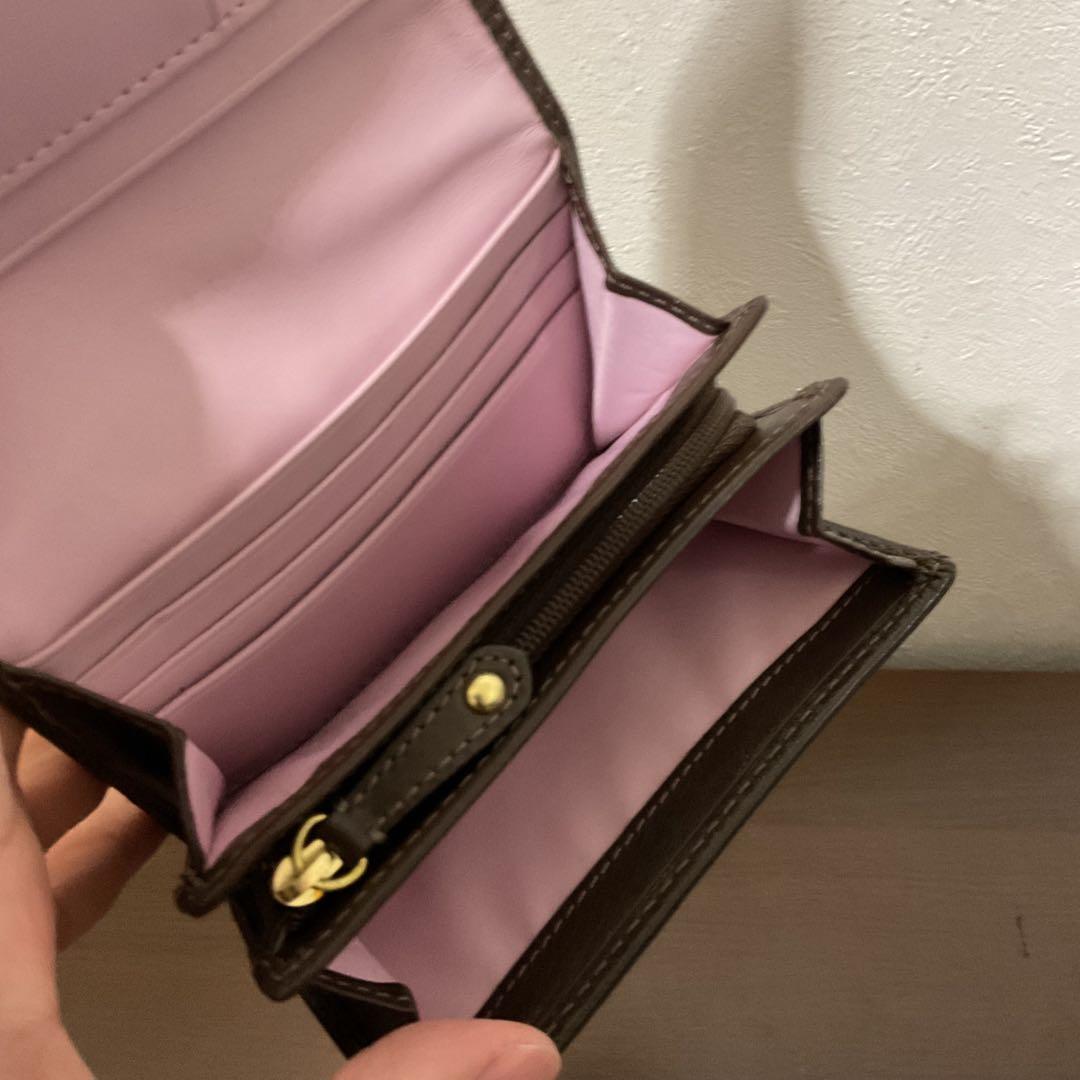 ☆開店セール☆ 新品未使用 美品 コーチ レザー ギャザー ロゴ 折り財布
