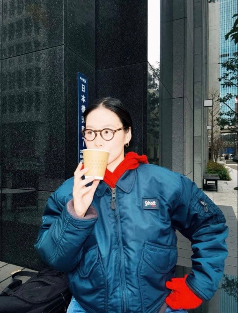 激レア未使用 田中シェン着Schott NYC flight jacket 紺