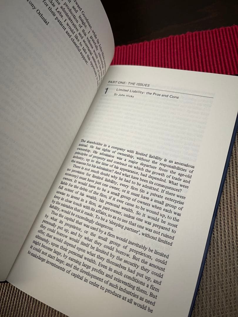 希少　LIMITED LIABILITY and THE CORPORATION