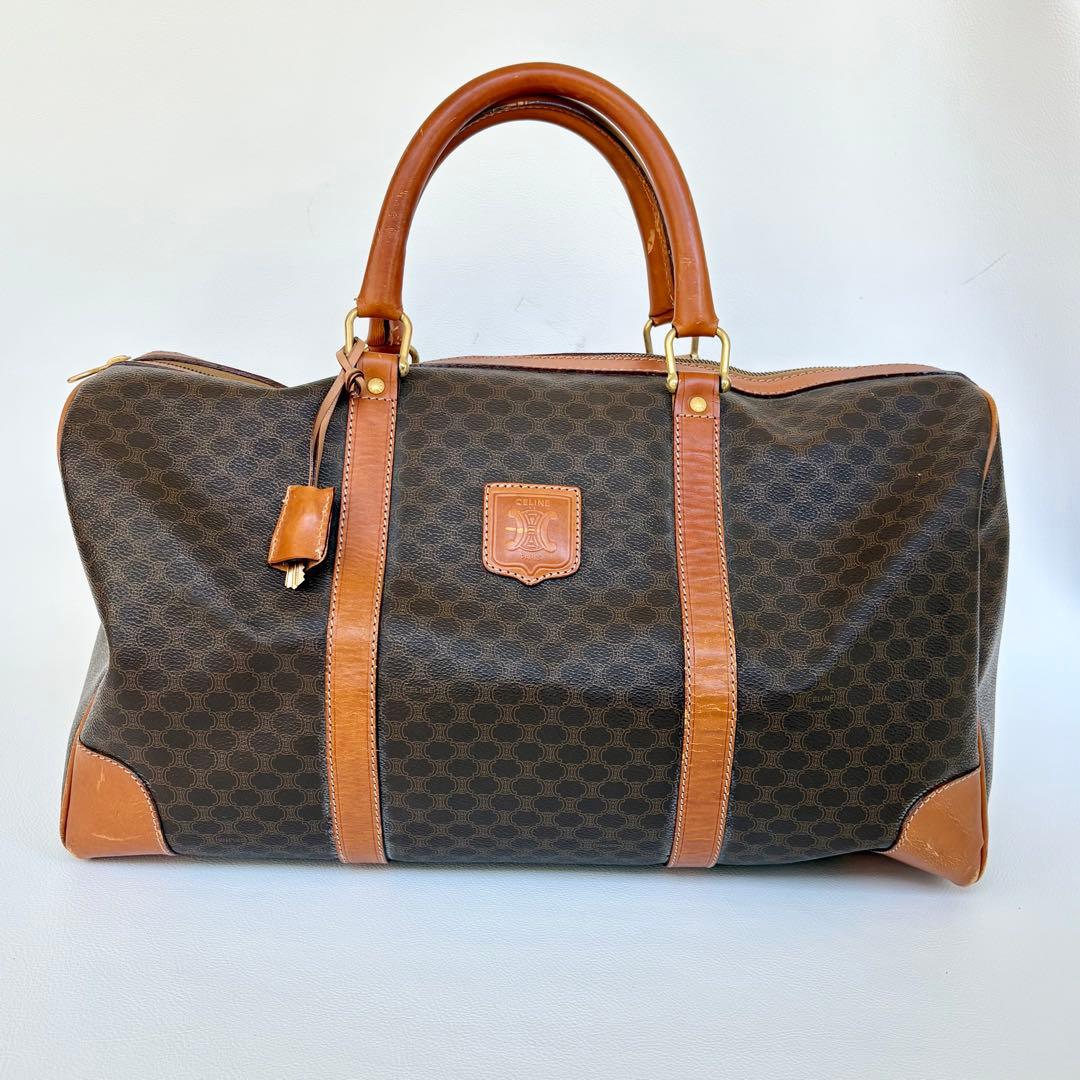 CELINE セリーヌ　マカダム　トリオンフ　ボストンバッグ　カデナ　男女兼用
