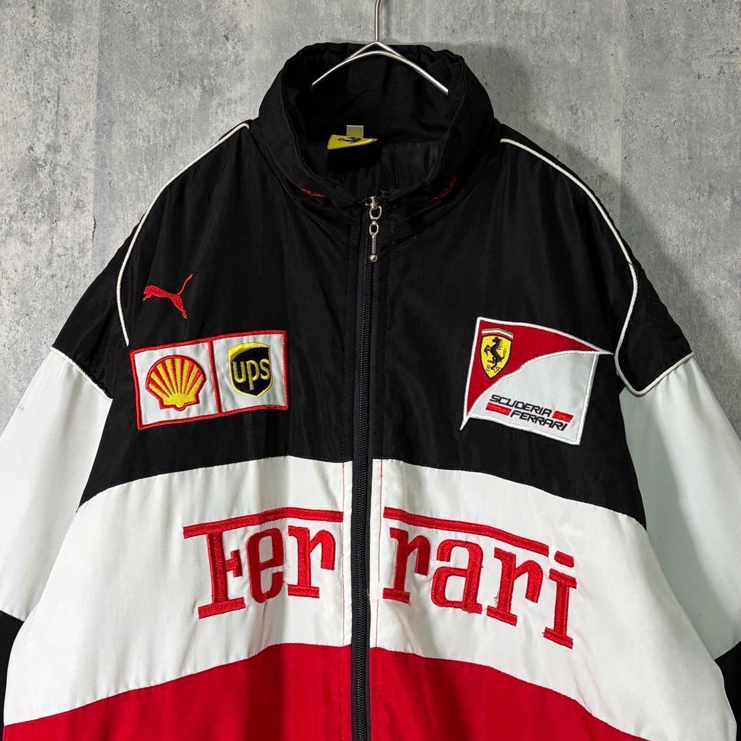 Ferrari Bridgestone F1 ブルゾン 中綿 刺繍ロゴ 赤白黒