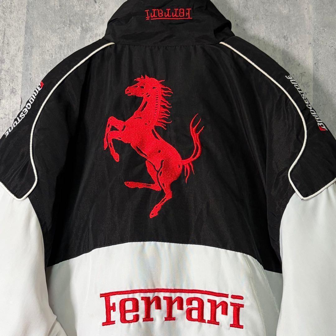 Ferrari Bridgestone F1 ブルゾン 中綿 刺繍ロゴ 赤白黒