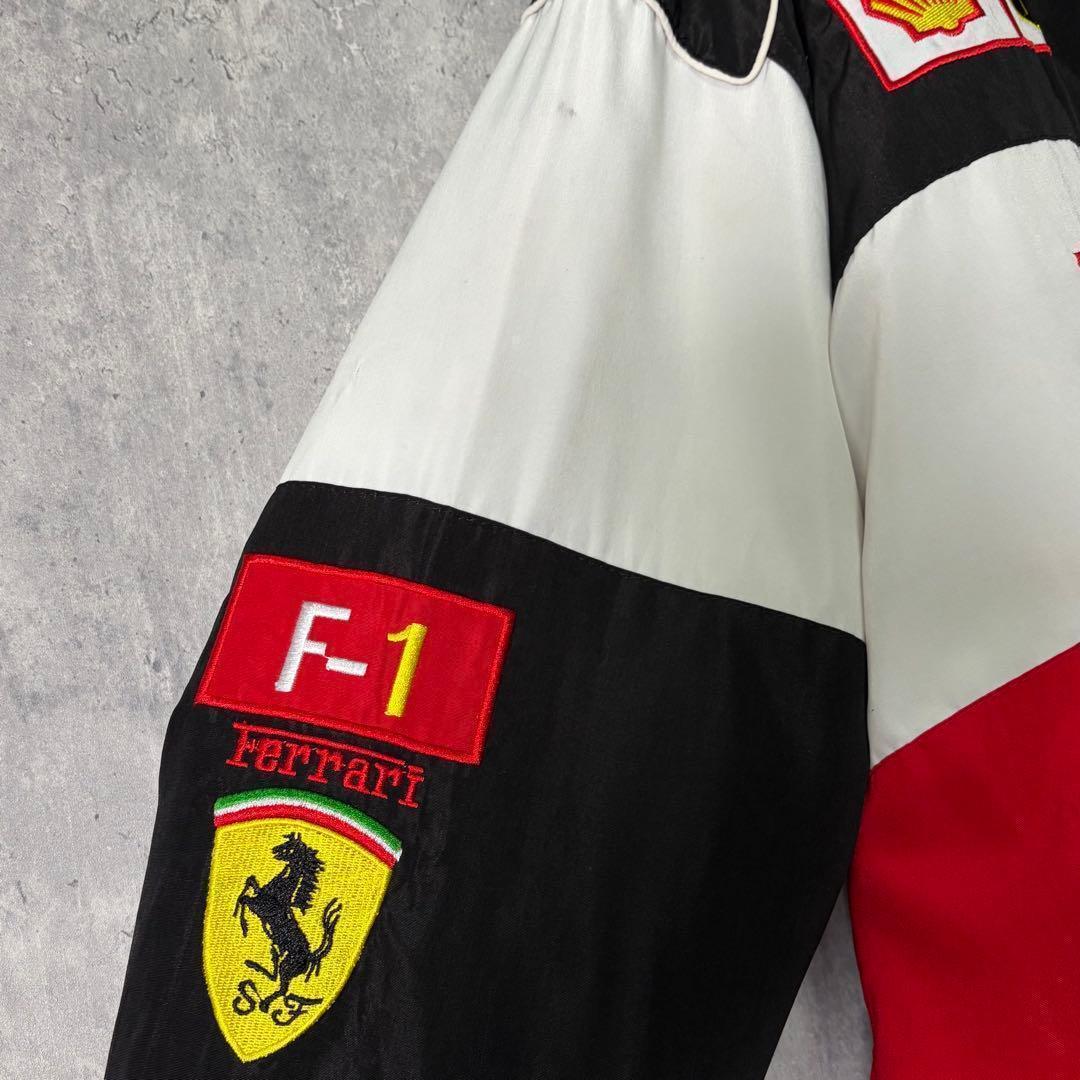 Ferrari Bridgestone F1 ブルゾン 中綿 刺繍ロゴ 赤白黒