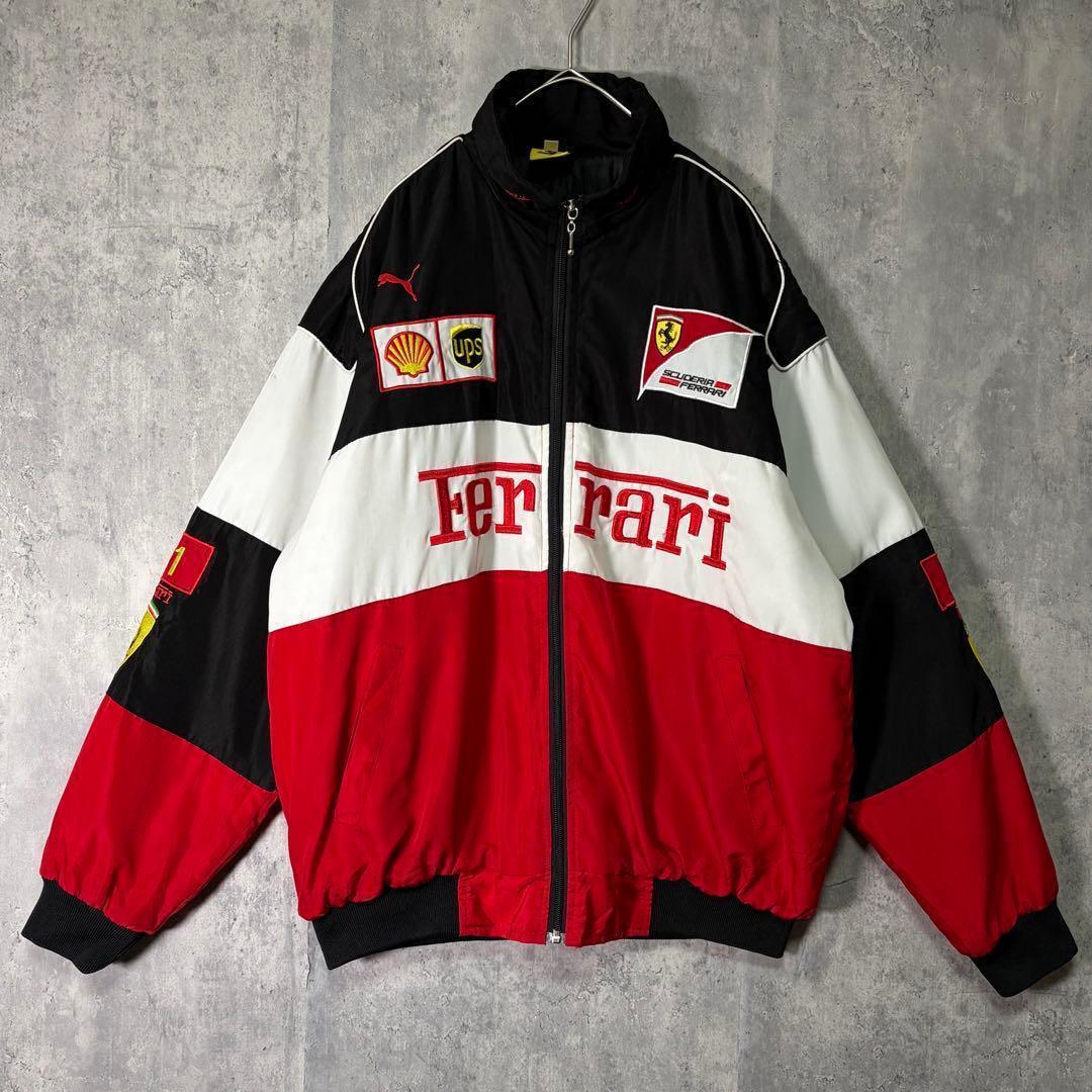 Ferrari Bridgestone F1 ブルゾン 中綿 刺繍ロゴ 赤白黒