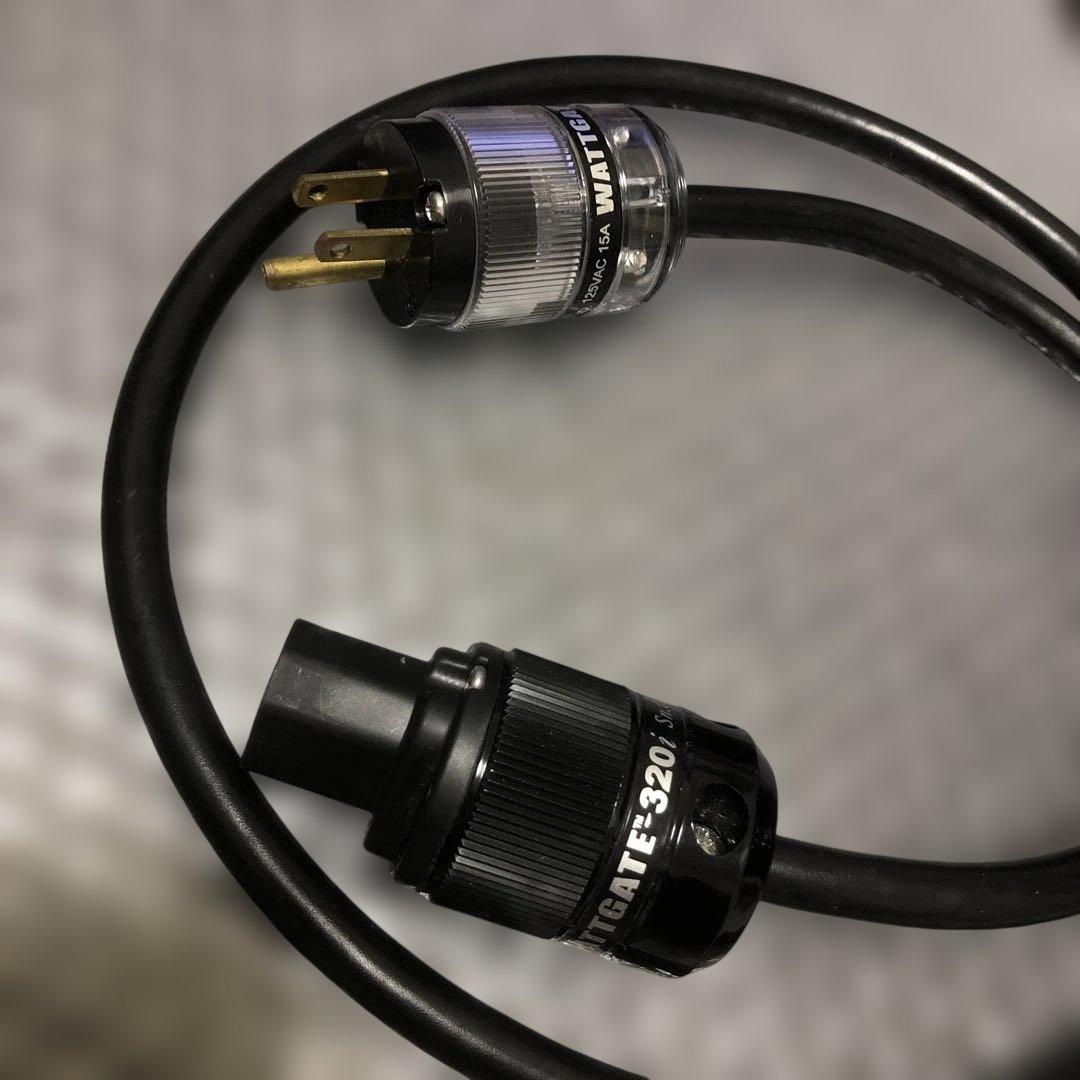 プロケーブル　WATTGATE シールド電源ケーブル　透明プラグ　1.0ｍ