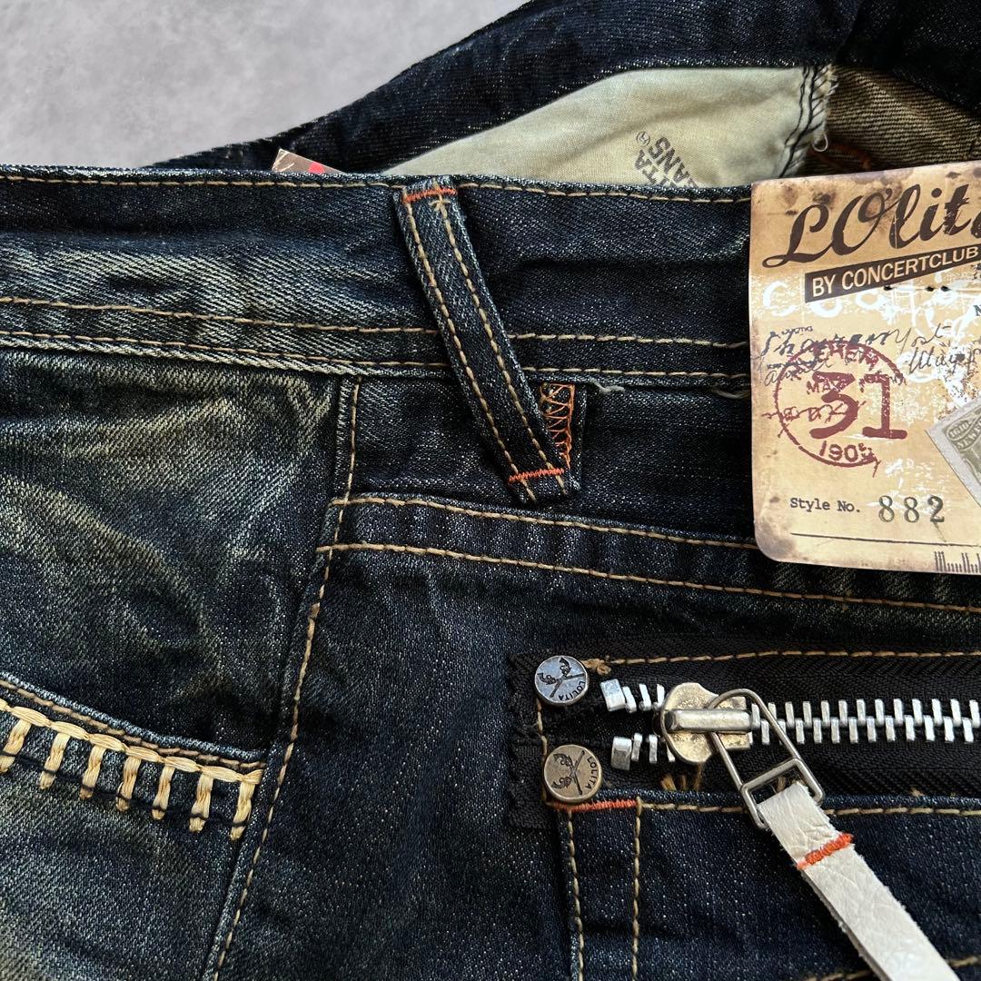 新品タグ付き Lolita Jeans 鬼ヒゲ フレアデニム 31 y2k