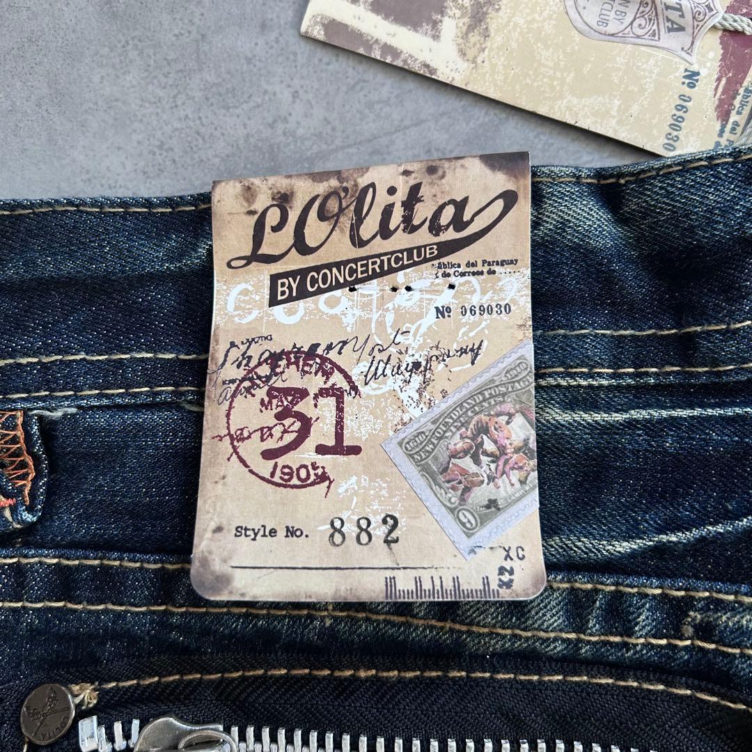 新品タグ付き Lolita Jeans 鬼ヒゲ フレアデニム 31 y2k