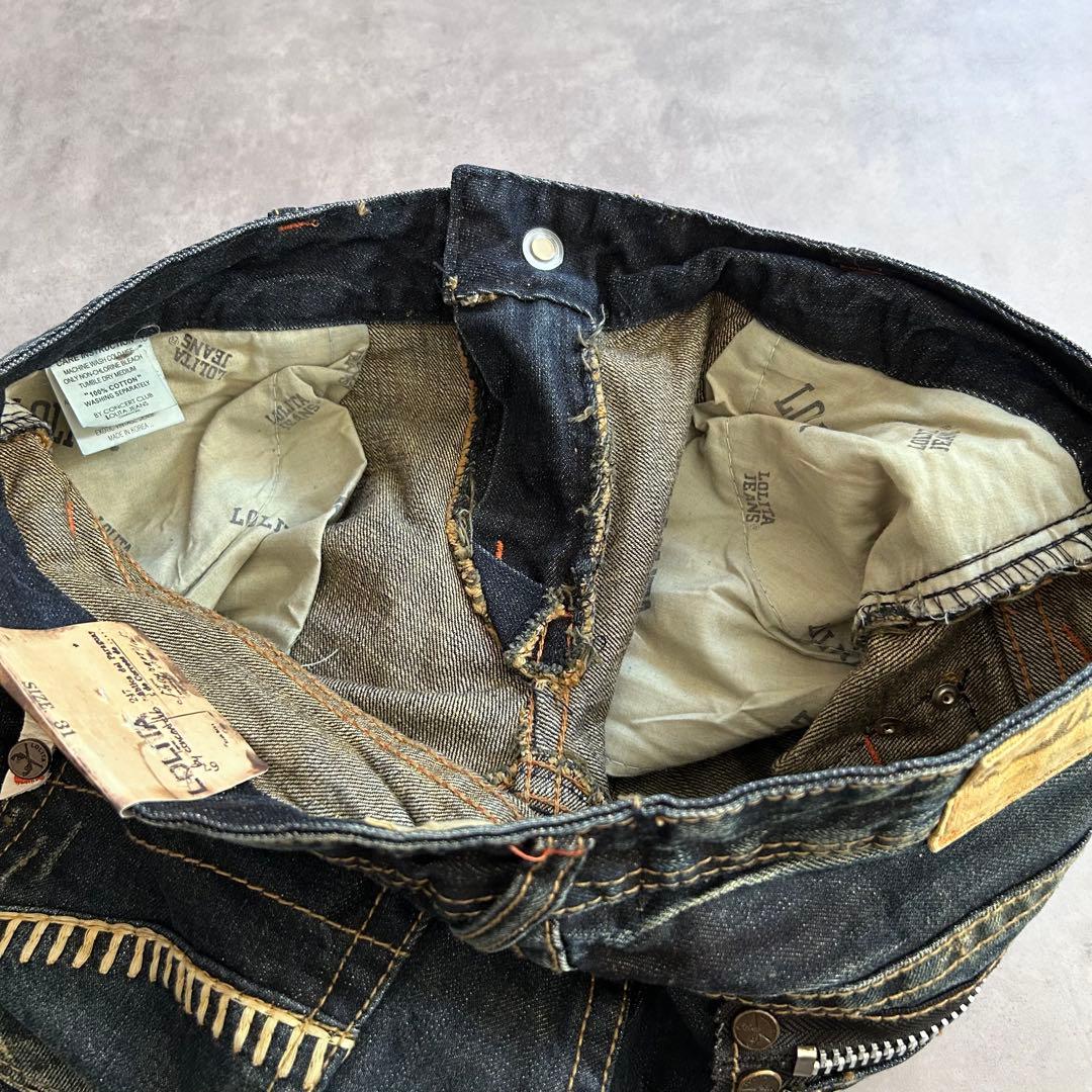 新品タグ付き Lolita Jeans 鬼ヒゲ フレアデニム 31 y2k