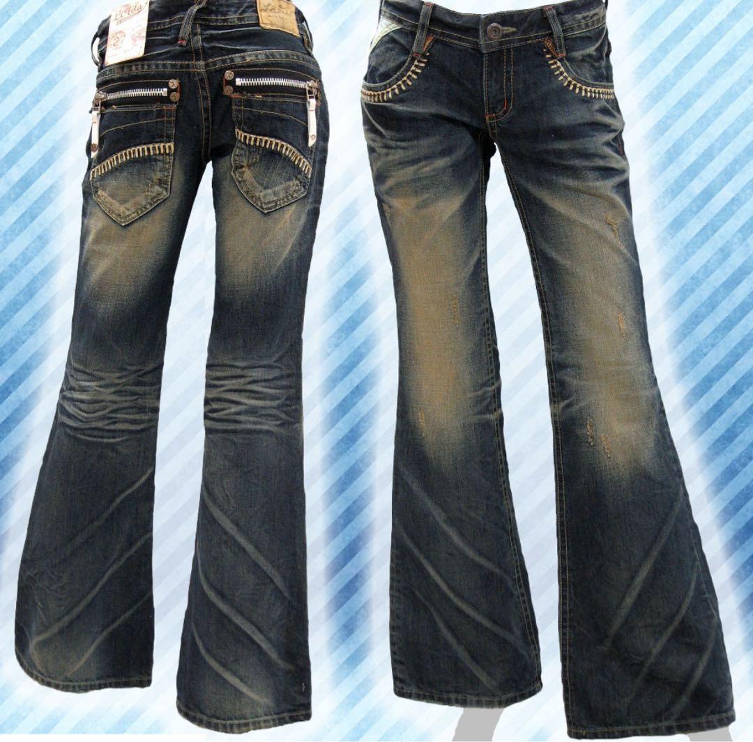 新品タグ付き Lolita Jeans 鬼ヒゲ フレアデニム 31 y2k