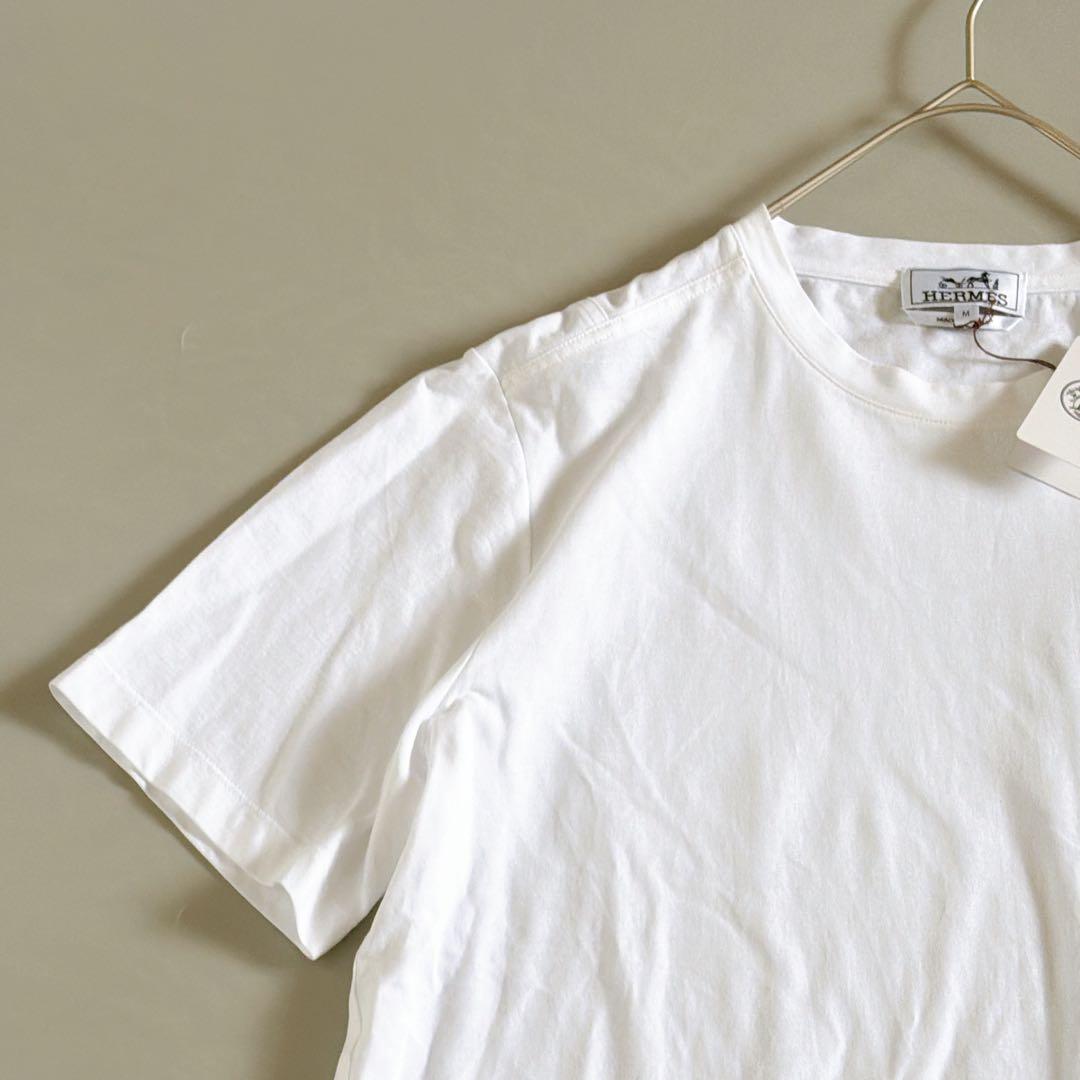 近年モデル タグ付き HERMÈS エルメス Tシャツ ホワイト Mサイズ