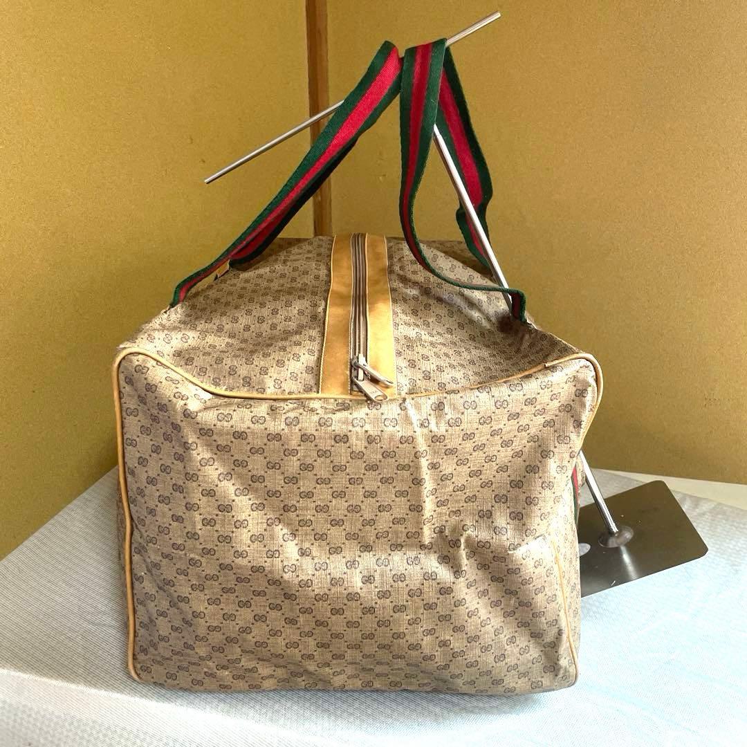 GUCCI グッチ　ボストンバック　シェリー　マイクロGG 大容量　ポーチ付き