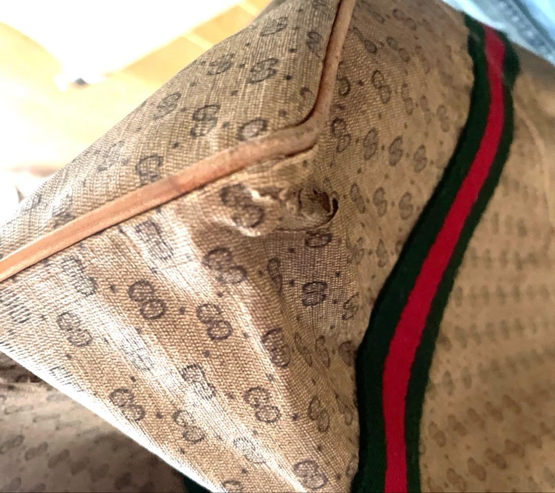 GUCCI グッチ　ボストンバック　シェリー　マイクロGG 大容量　ポーチ付き