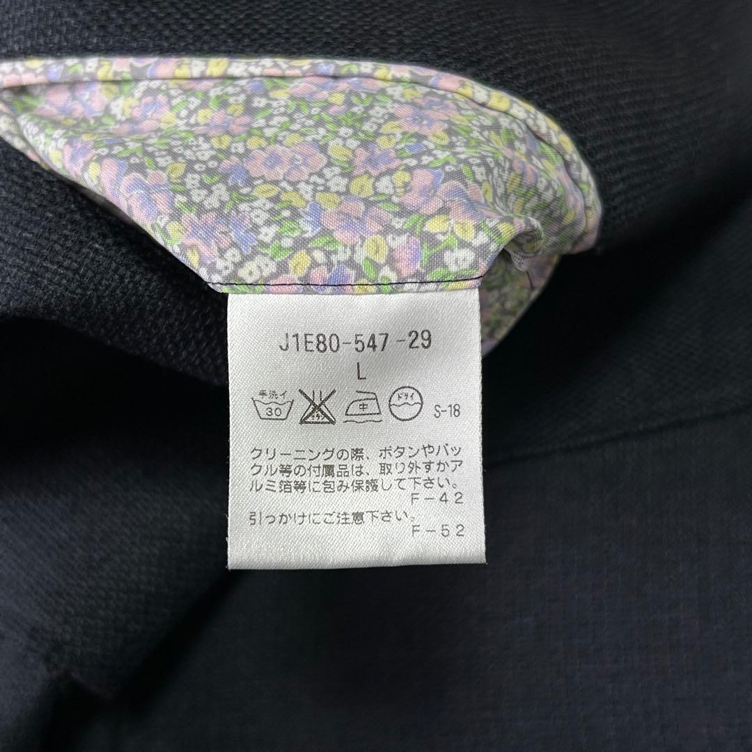 美品 ポールスチュアート ホップサック 銀ボタン 紺ブレザー L 紺ブレ 花柄