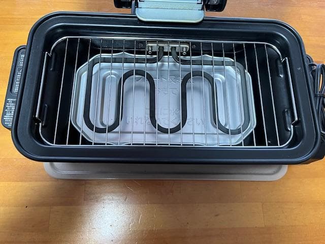 黒の無煙ロースター 透明窓付き コンパクト