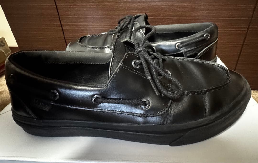 靴 VANS 2 EYELET BLACK/BLACK 28cm